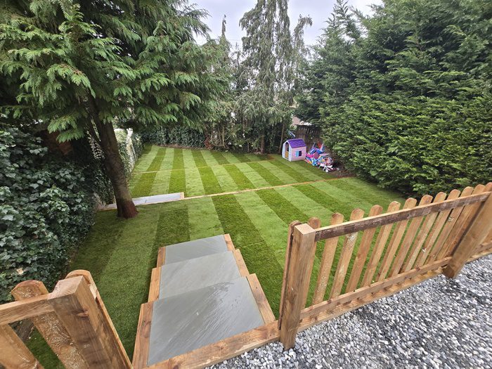 Striped artificial turf